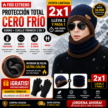 ❄️ Set Invernal Pro-Warm — Gorro y Cuello con Interior de Terciopelo 🔥