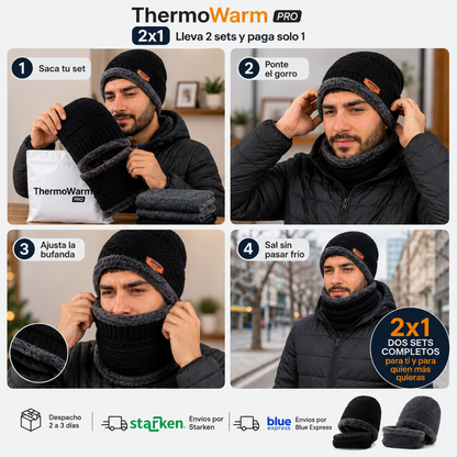 ❄️ Set Invernal Pro-Warm — Gorro y Cuello con Interior de Terciopelo 🔥