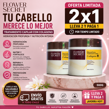 ✨ Tratamiento Colágeno Flower Secret — Hidratación Profunda y Brillo Espejo 🌸
