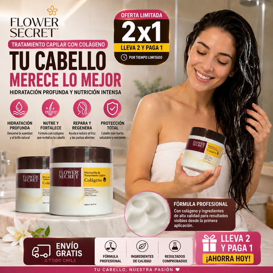 ✨ Tratamiento Colágeno Flower Secret — Hidratación Profunda y Brillo Espejo 🌸