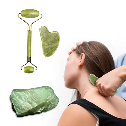 Set de Jade Natural para Drenaje Linfático y Cuidado Facial💎🌿