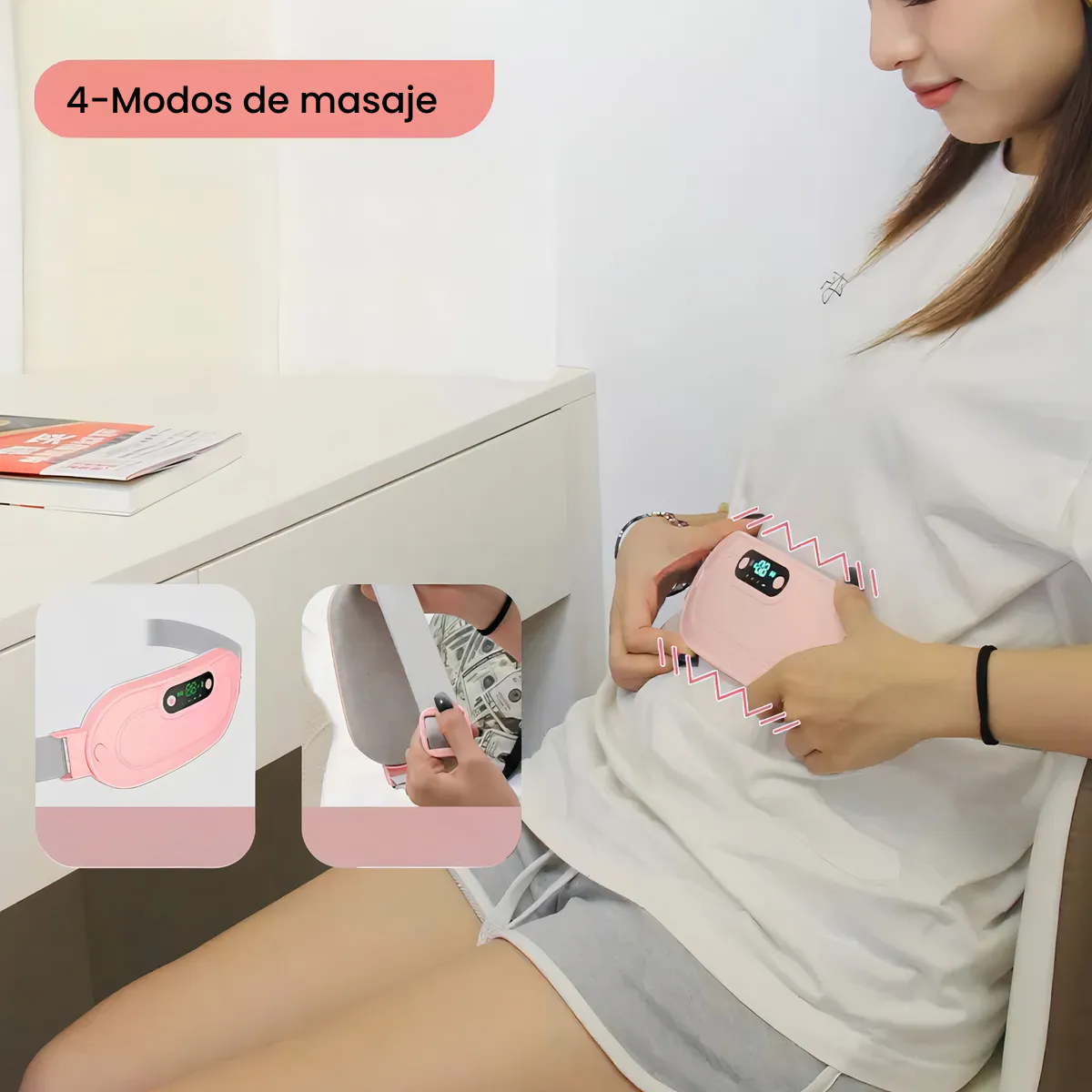 Cinturón Térmico Pro-Alivio: Masaje y Calor para Cólicos Menstruales🌸✨
