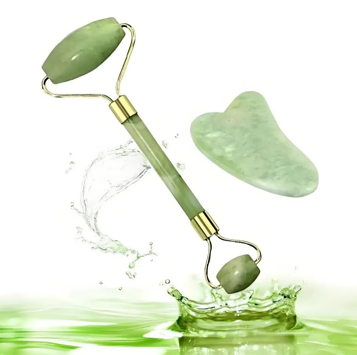 Set de Jade Natural para Drenaje Linfático y Cuidado Facial💎🌿